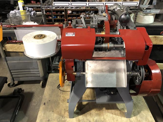 Package Machinery model K Cut and Wrap Machine with Steel Jaw Twisters